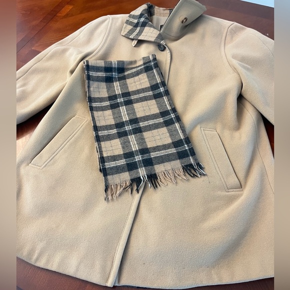 MarCona Coat Camel Plaid Sz 12 Matching Scarf - Picture 11 of 11